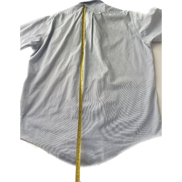 Brooks Brothers Short Sleeve Blue Striped Button Up 16” Large Cotton Made In USA - Picture 6 of 6